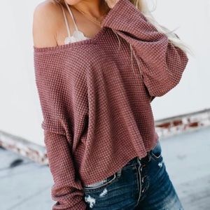 Vici NWOT Rainy Days Thermal Mauve Sz L